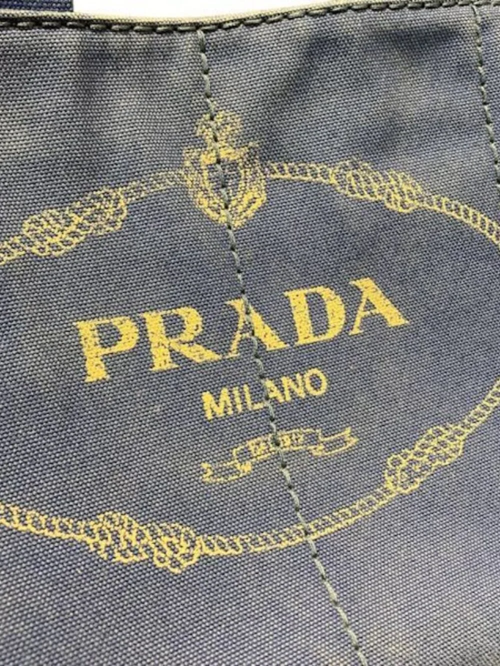 Prada Canapa Blue Canvas Tote - Picture 9 of 9